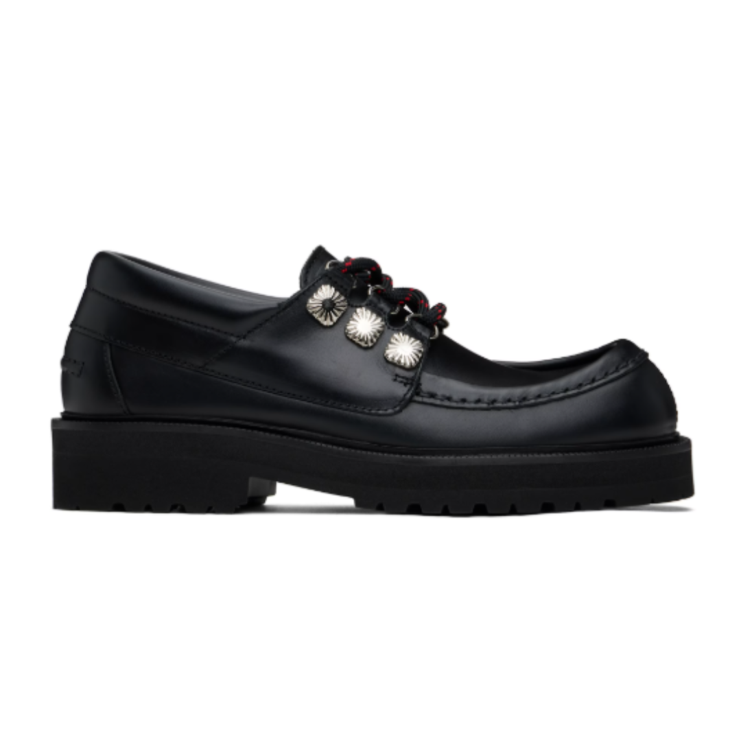 Toga Virilis Black Hard Leather Derbys AJ1391