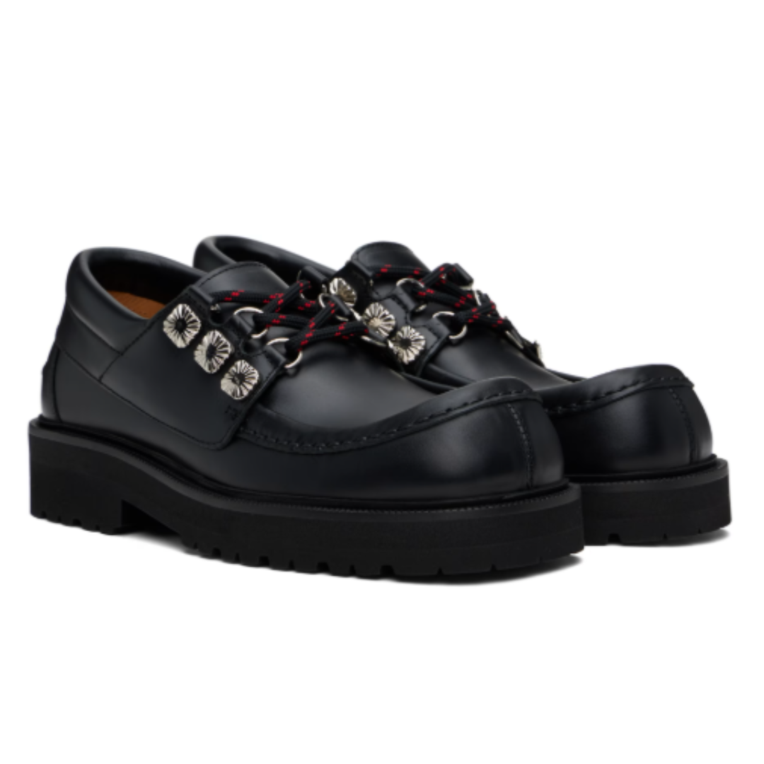 Toga Virilis Black Hard Leather Derbys AJ1391
