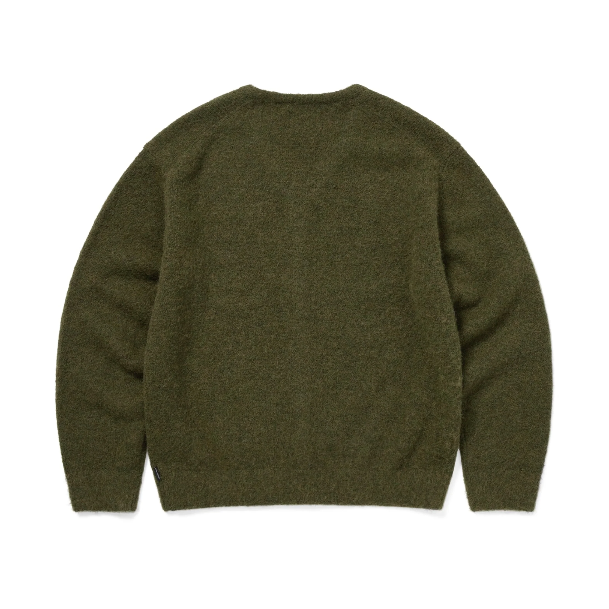 thisisneverthat Hairy Knit Cardigan Olive Green