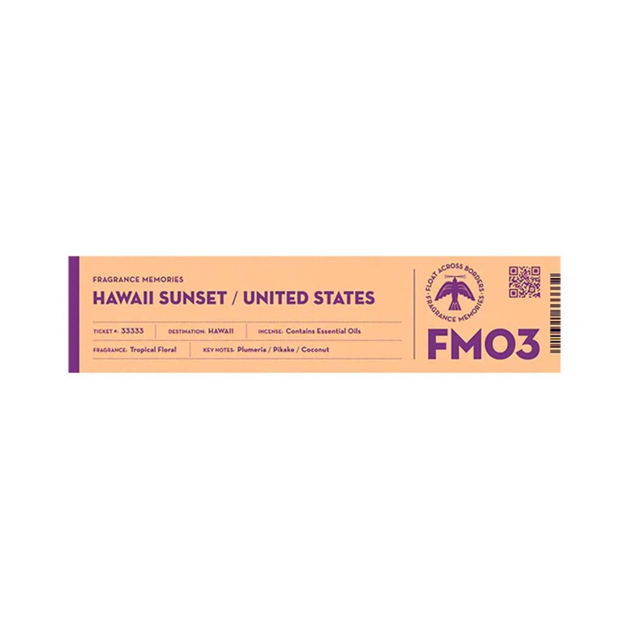 FRAGRANCE MEMORIES Incense FM03 Hawaii Sunset