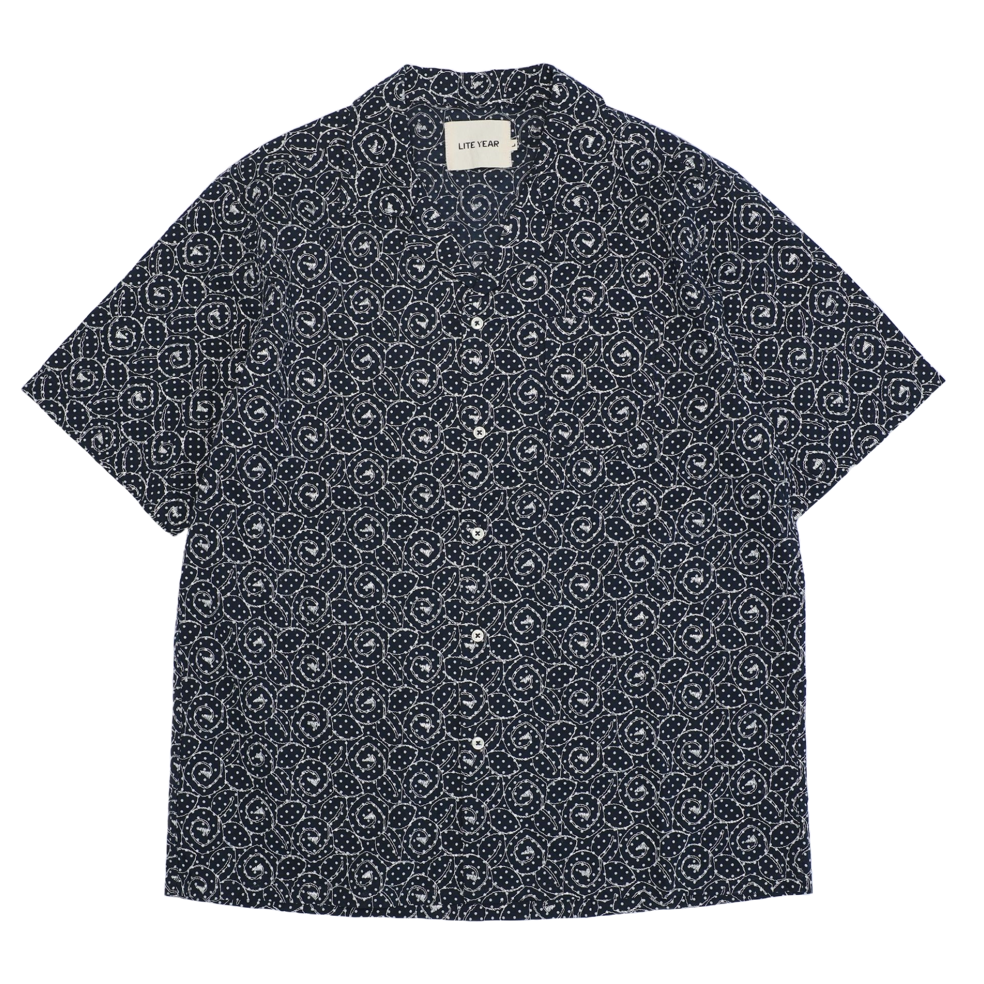 Lite Year Short Sleeve Embroidery Camp Collar Shirt