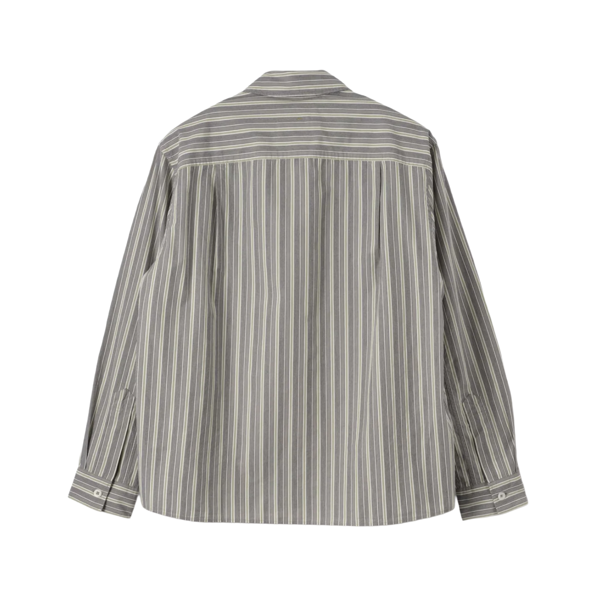 MHL. by Margaret Howell Overall Shirt Pyjama Stripe Cotton Off White / Grey / Zest