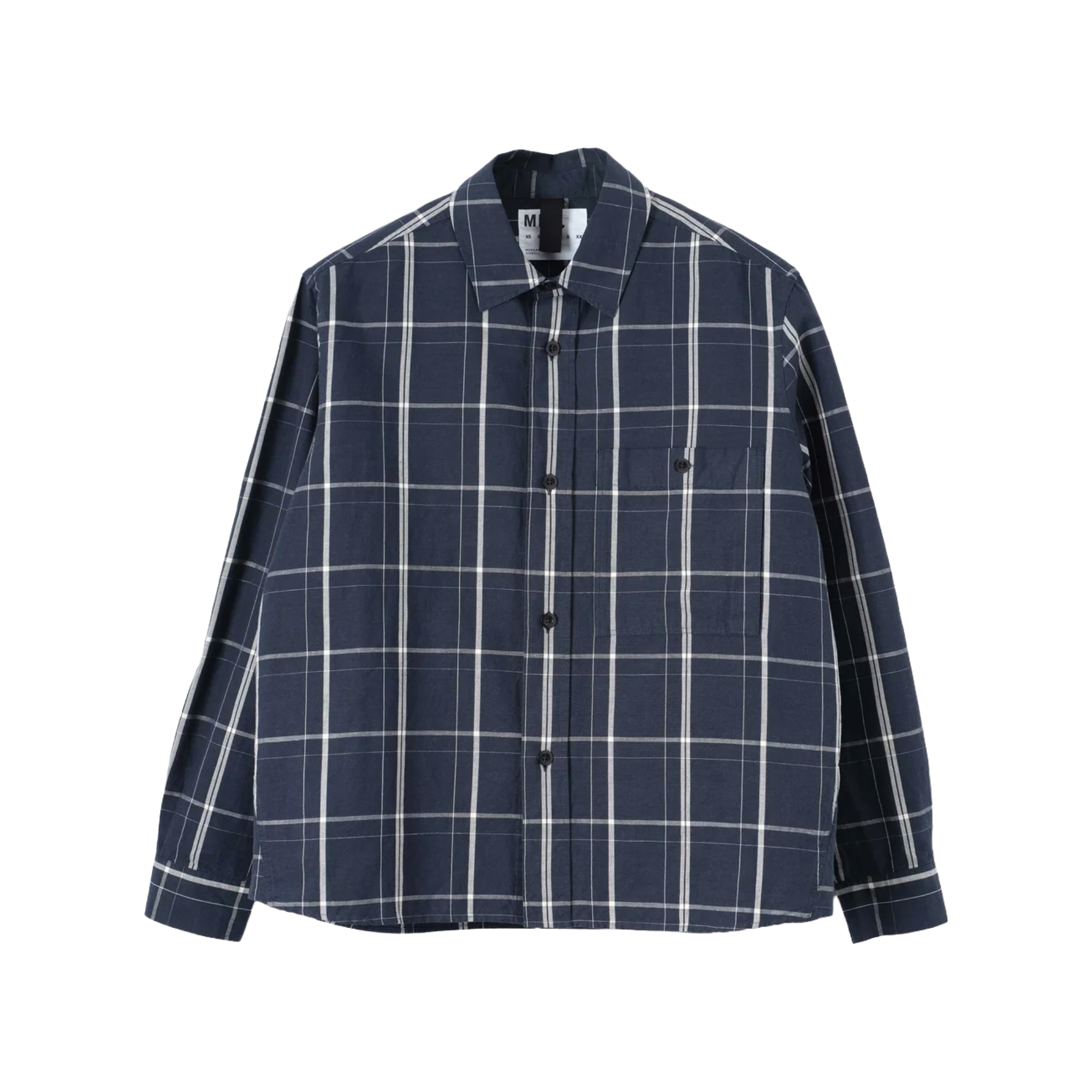 MHL. by Margaret Howell OVERALL SHIRT GRAPHIC CHECK COTTON LINEN