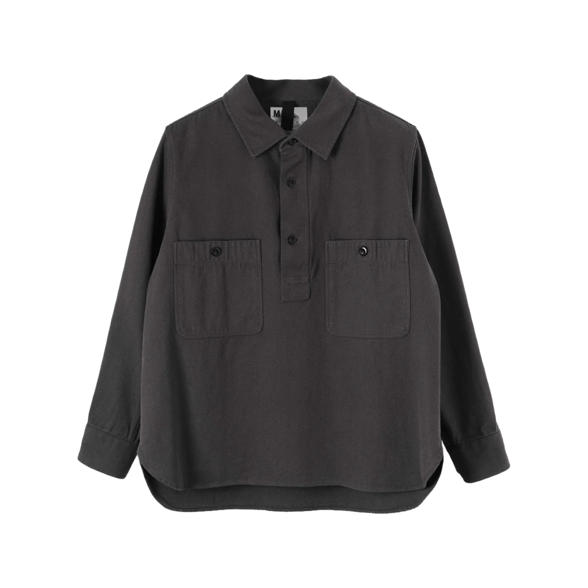 MHL. by Margaret Howell OVERHEAD SHIRT COTTON WOOL DRILL GRAPHITE