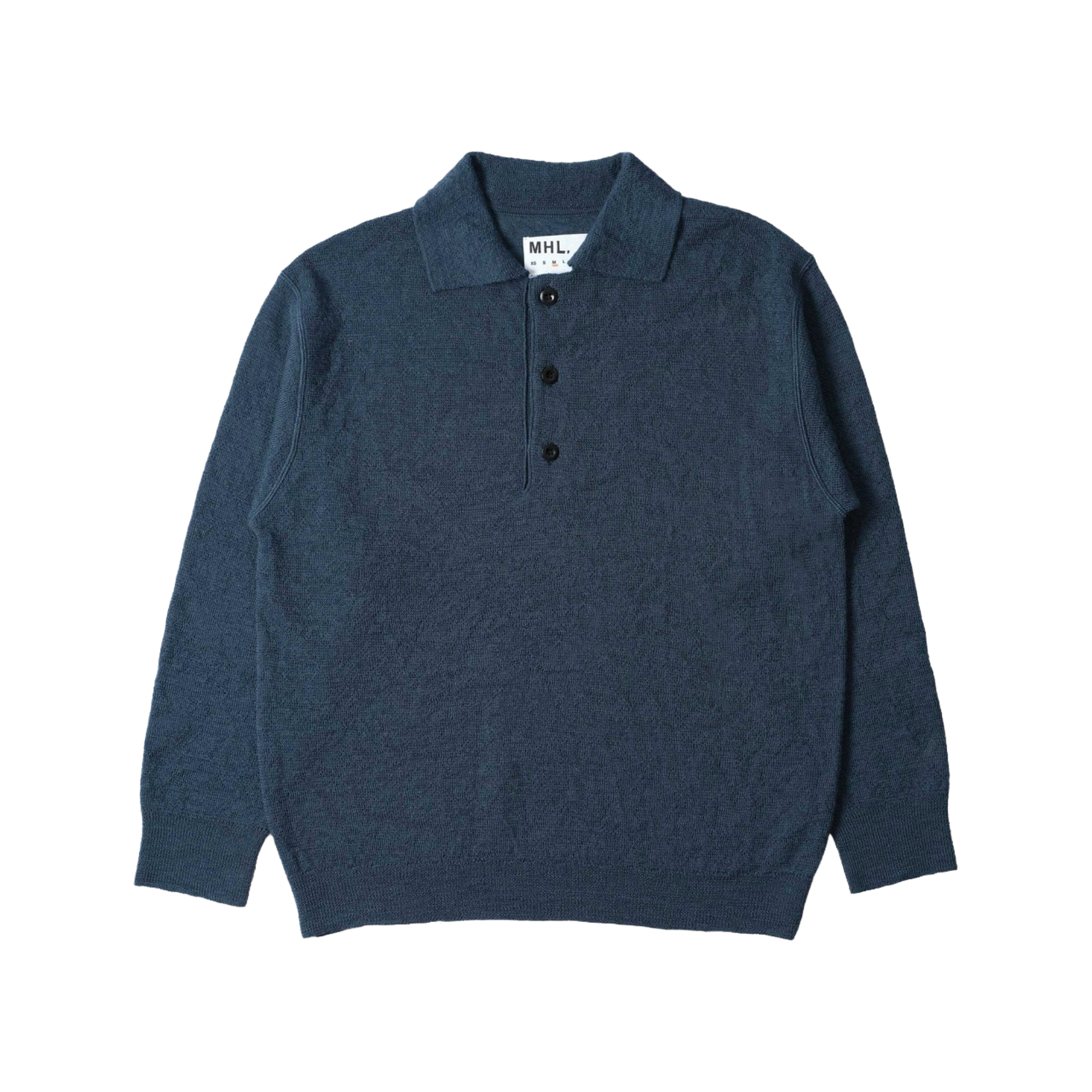 MHL. by Margaret Howell OVERSIZED KNITTED POLO DRY WOOL