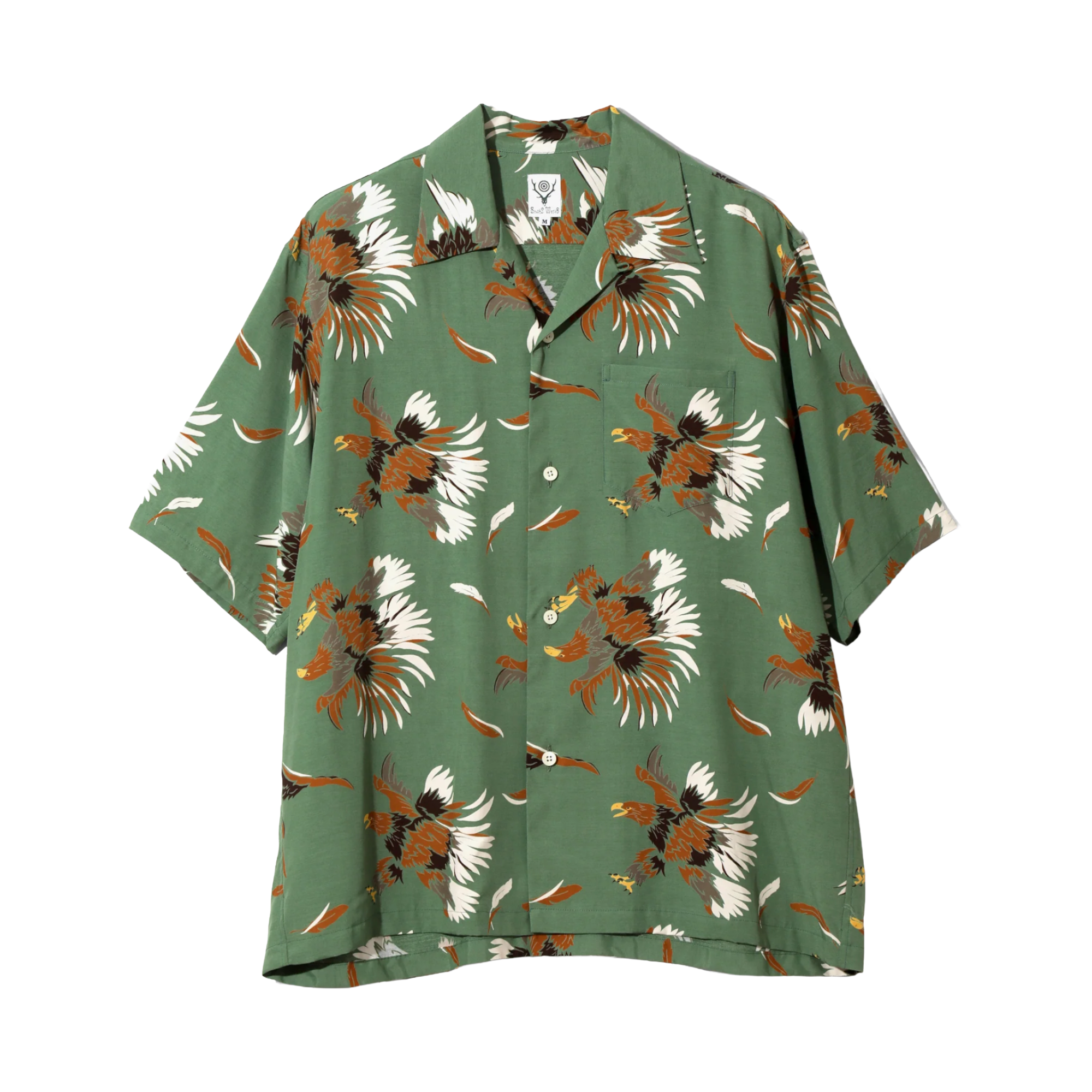 South2 West8 S/S Open Collar Shirt Eagle