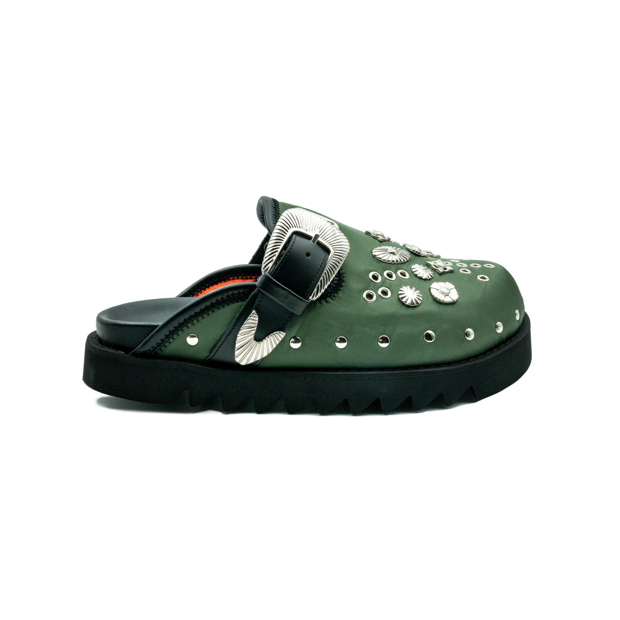 TOGA VIRILIS eyelet l sabot サイズ42 Toga Virilis Olive Nylon Eyelet Metal Sabot