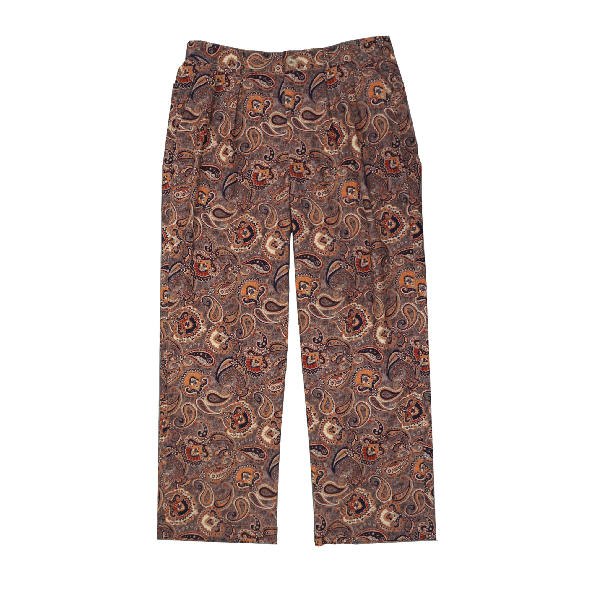 Brother Brother Double Pleated Paisley Cord Trouser