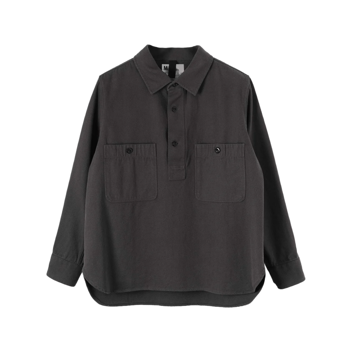 MHL. by Margaret Howell OVERHEAD SHIRT COTTON WOOL DRILL GRAPHITE