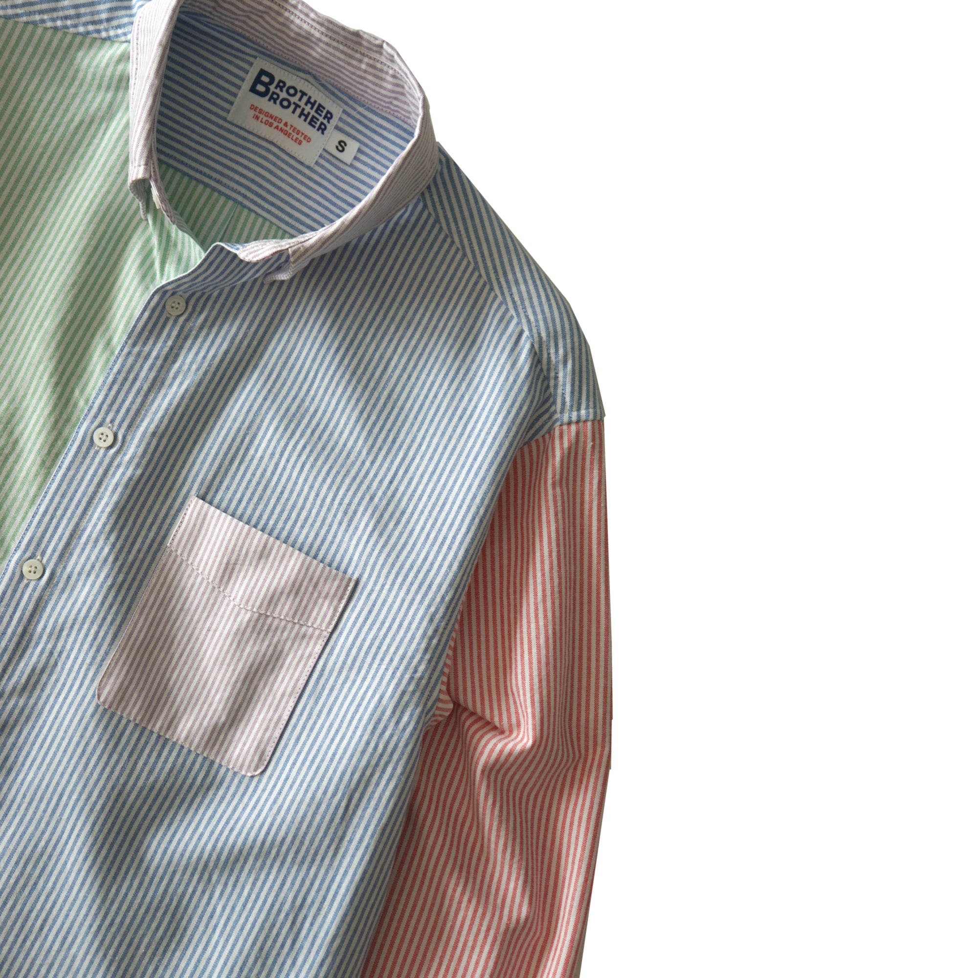 Brother Brother Simple Stitch Mix Striped OCBD Shirt