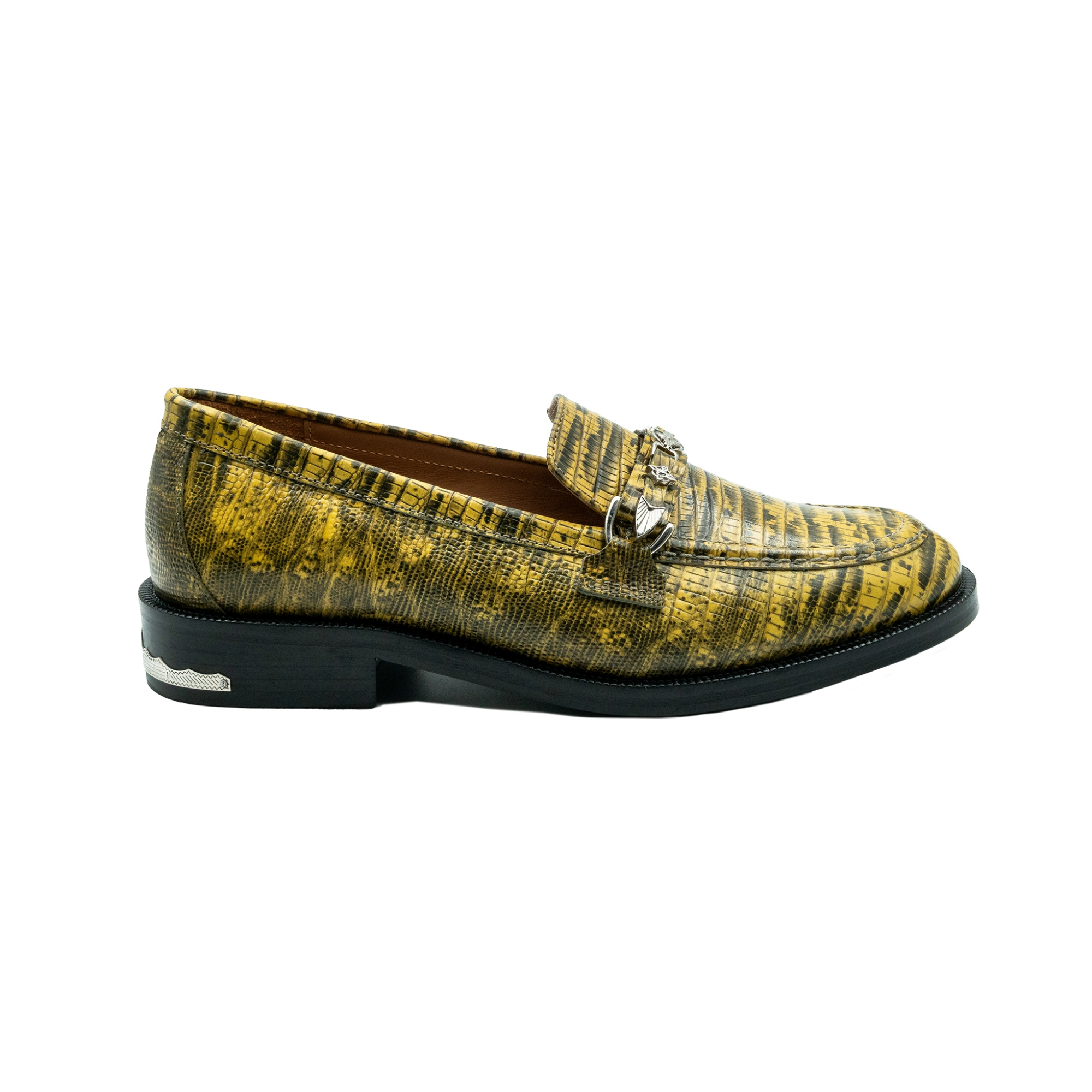 Toga Virilis Yellow Embossed Leather Loafers