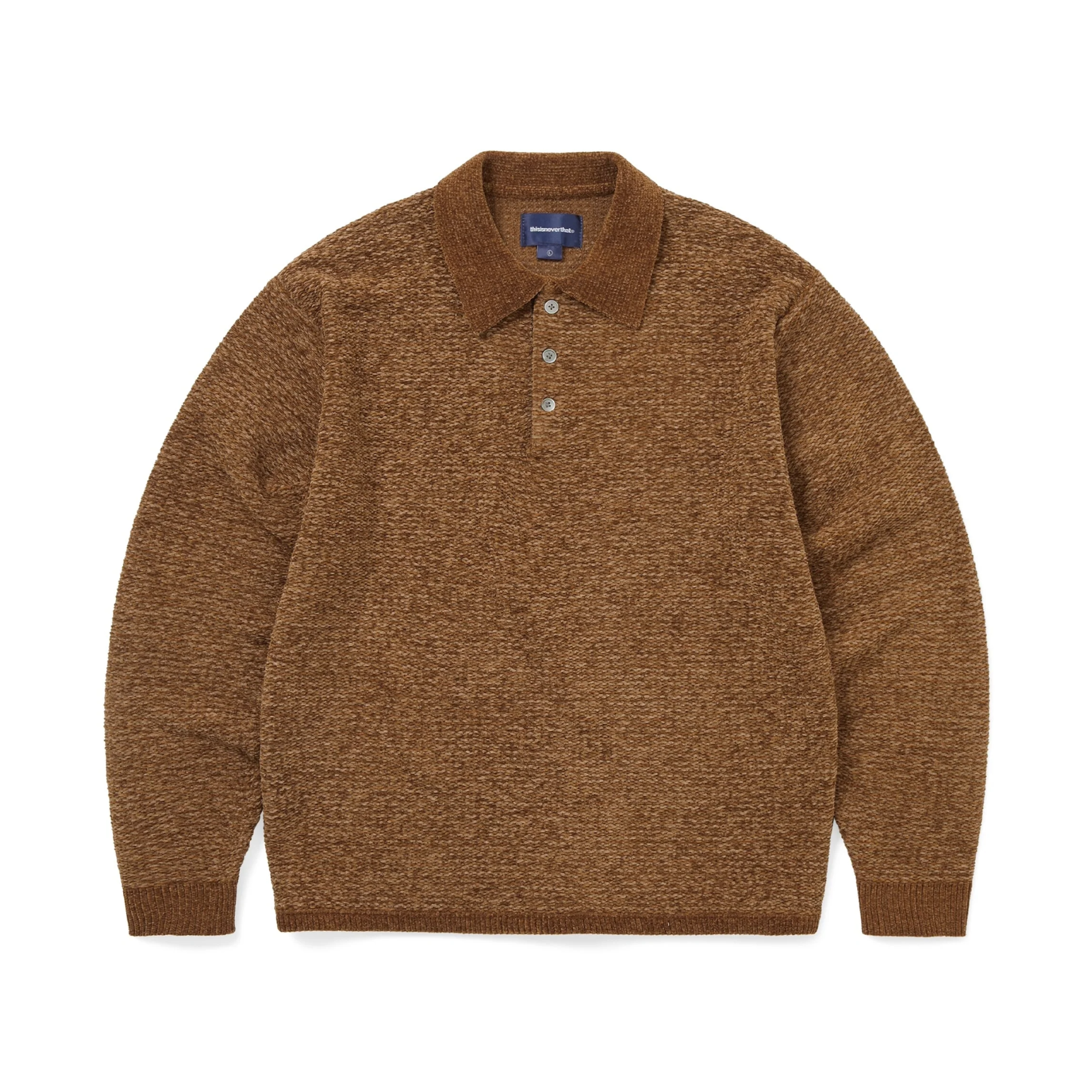 thisisneverthat Velvet Knit Polo Brown